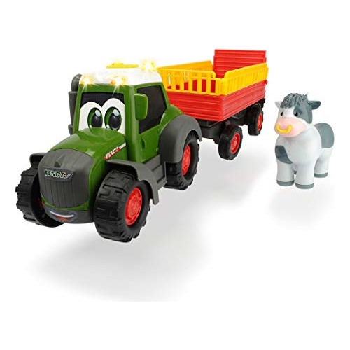 Dickie Toys Happy Fendt Tractor Con Remolque De Animales