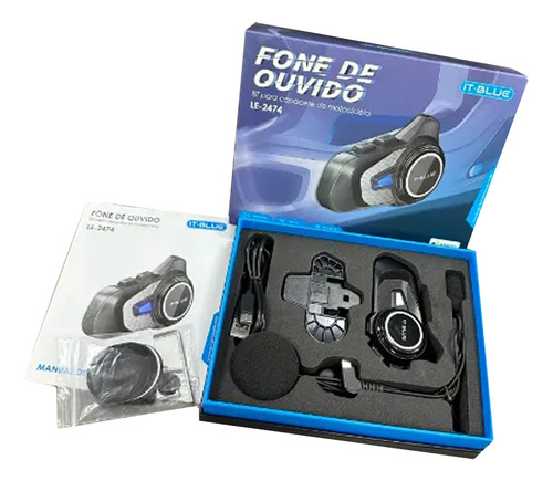 Fone Intercomunicador A Prova D'água Para Capacete - It-blue