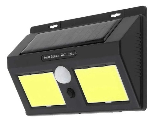 Refletor Luminaria Solar De Led Sensor De Presença 96 Leds Cor Preto