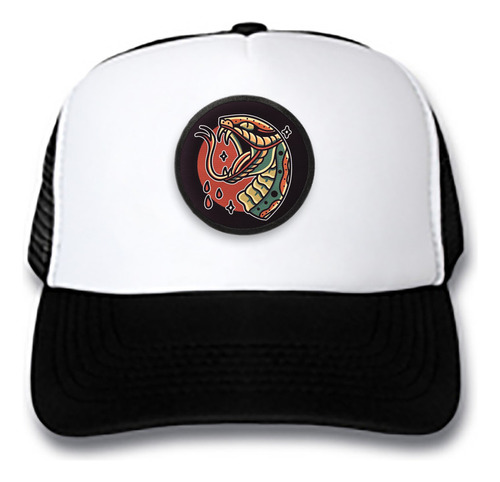 Gorra Gorro Trucker Old School Tattoo Serpiente Cara Old3