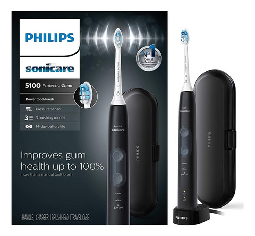 Philips Sonicare Protectiveclean 5100 Rechar Hx6850/60 Black
