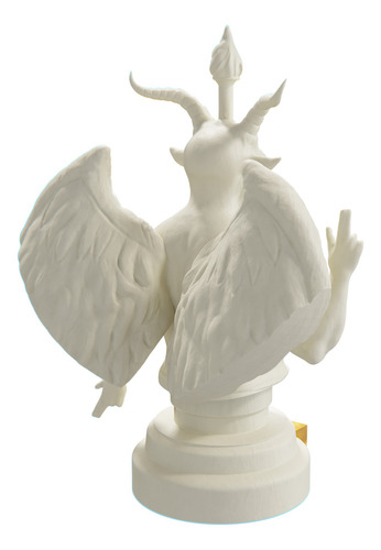 Estátua Busto Baphomet Bafomé Wicca Cor Cor Mármore Dourado