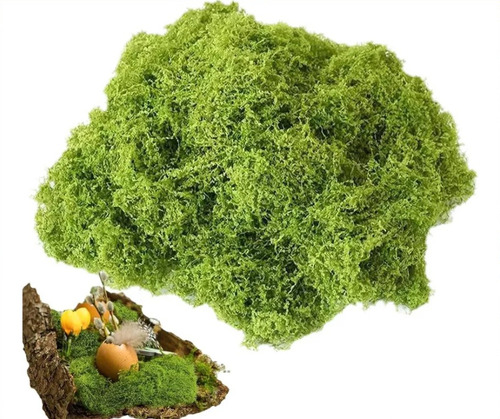 Pack 5 Musgo Artesanal Falso Musgo Verde, Artificial Plantas