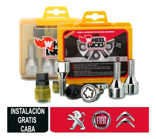 Imagen 1 de 7 de Tuercas De Seguridad De Fiat Uno