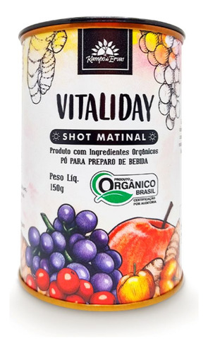 Shot Matinal Orgânic Cúrcum Cranbery Própolis Vitaliday 150g