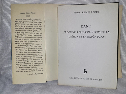 Imagen 9 de 10 de Kant Problemas Gnoseologicos Sergio Rabade Romeo Gredos