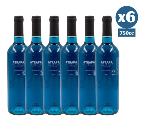 Pack 6x Botellas Vino Azul Atrapacielo 750cc Late Harvest 
