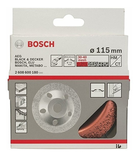 Vaso De Amolar 115mm Curvo Fino Desbaste Bosch 2608600180