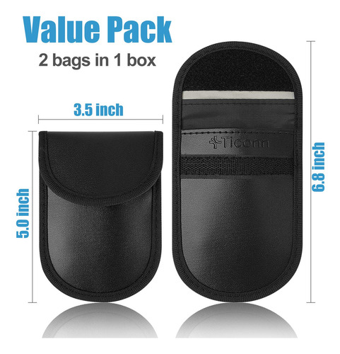 Bolsa Faraday Ticonn, Pacote Com 2 Unidades Para Bloqueio De