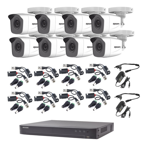 Kit Video Vigilancia 8 Cámaras Hikvision 4 Mp Baluns