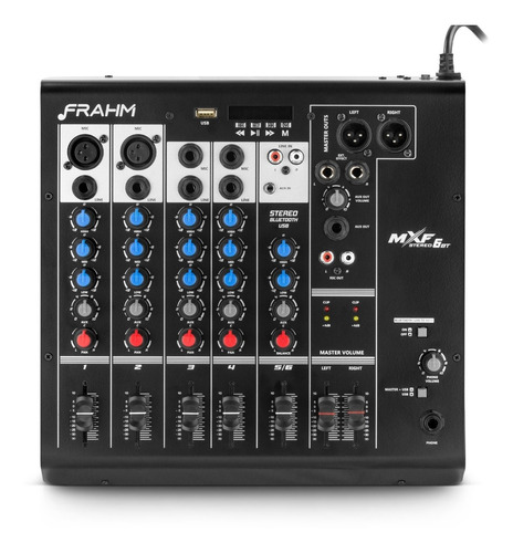 Mesa De Som 6 Canais Frahm Mixer Mxf6 Bluetooth,xlr, P10