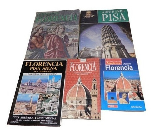 Lote De 6 Libros Turísticos De Florencia Y Pisa. En Es&-.