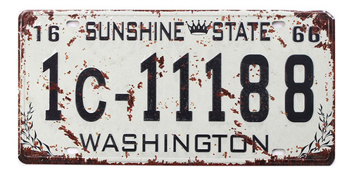 Placa Carro Antiga Decorativa Metálica Washington 414-19