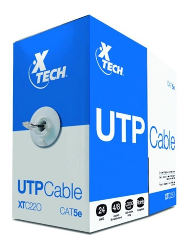 Xtech Caja Cable Utp Categoria 5e Gris De 305mts