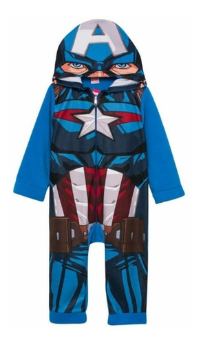 Pijama Niños Capitan America Entero Disfraz Capucha Marvel®