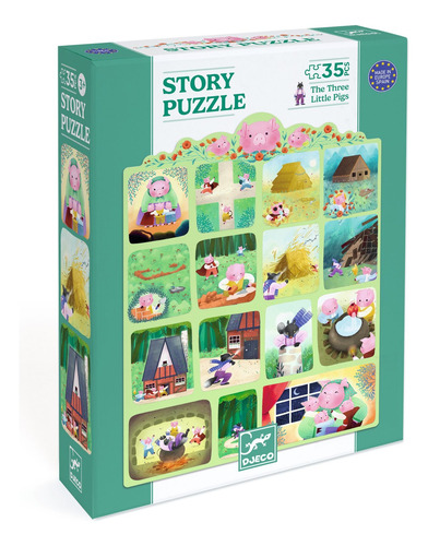 Story Puzzle Los Tres Cerditos 35 Piezas Djeco