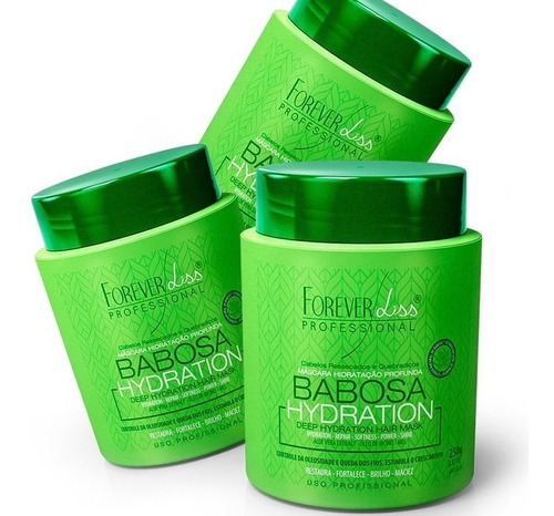 Kit 03 Forever Liss Máscara Babosa Hidratação Profunda 250g