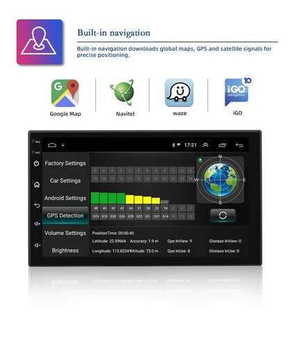 Auto Radio Android Full Touch Hd Wifi Gps Bt 2gb Ram