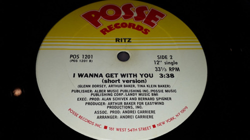 Ritz I Wanna Get With You Vinilo Maxi Muy Buen Estado Usa 80