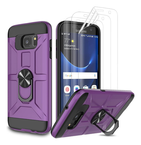 Funda Para Samsung Galaxy S7 Edge - Violeta/anillo
