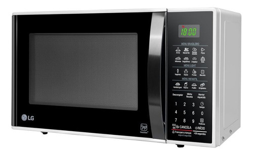 Microondas LG 30l Easy Clean Com Puxador Banco Preto Ms3091b