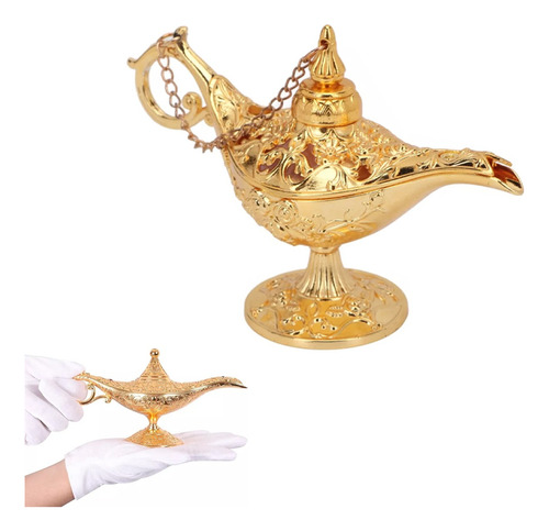 Lámpara De Mesa Metal Grabado Vintage Aladdin,regalo 12cmoro