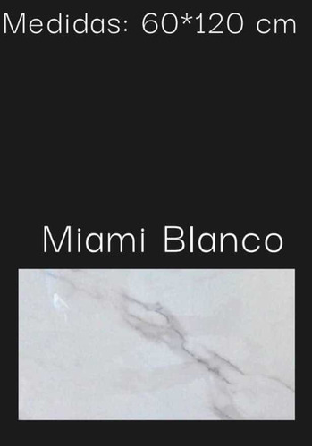 Dis. Porcelanato Español Miami White Carrara 60x1.20.