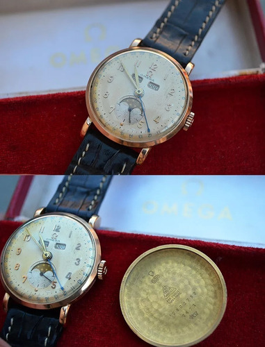 Omega Moonphase Ouro Rosa Cal. 27dl Ref: 2473 40´s Lindo