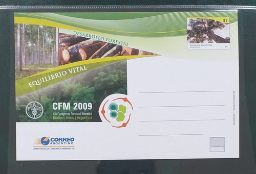 Entero Postal Xiii Congreso Forestal Mundial. 2009