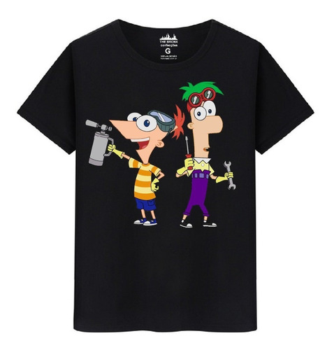 Camiseta Masculina Algodão Premium Phineas Pherb Desenho Top