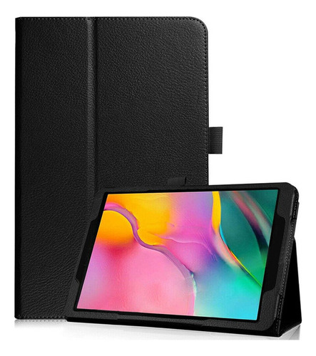 Funda giratoria con tapa para tableta Galaxy Tab A8 10.5 X200 X205, color negro