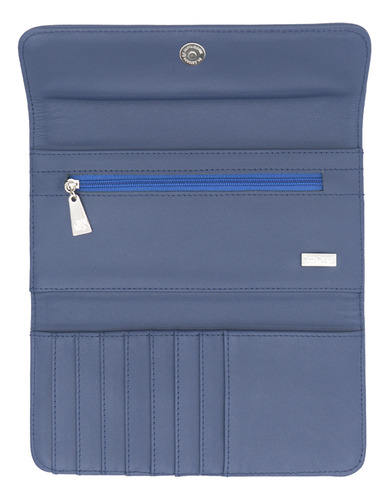 Cartera De Bolsillo Seda Pineda Covalin Diseño Guacamaya Color Azul