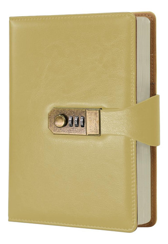 Caderno Diario Com Cadeado Senha 288 Paginas Pauta Pautado Cor Amarelo