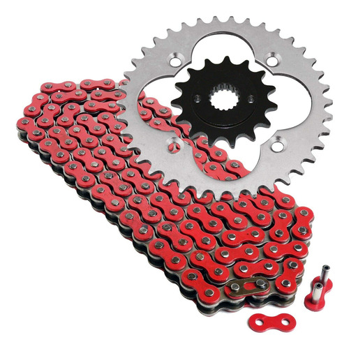 Caltric Kit Cadena Transmision Roja Piñon Para Honda 400 2x4