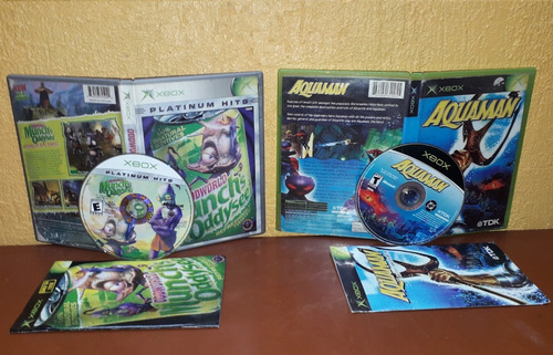 2 Juegos Oddworld: Munch's Oddysee Y Aquaman Xbox Clasico 