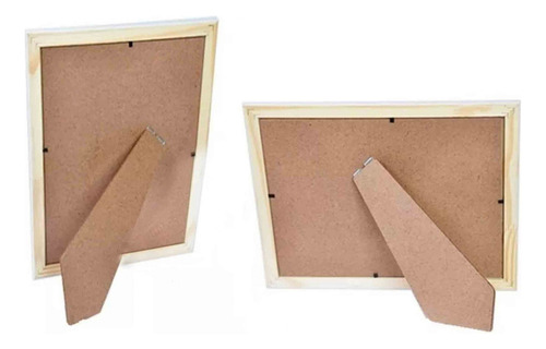 Kit 4 Molduras Porta Retrato 20x25 3cm Relevo Marrom Liso