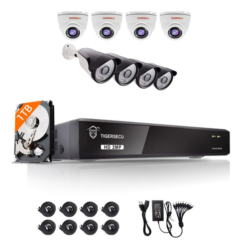 Tigersecu Seguridad Dvr 1080p 8 Canal Camara Combo