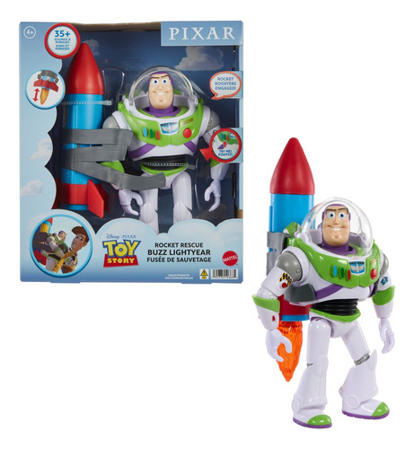 Disney Pixar Toy Story Figura De Acción Buzz Con Cohete 12