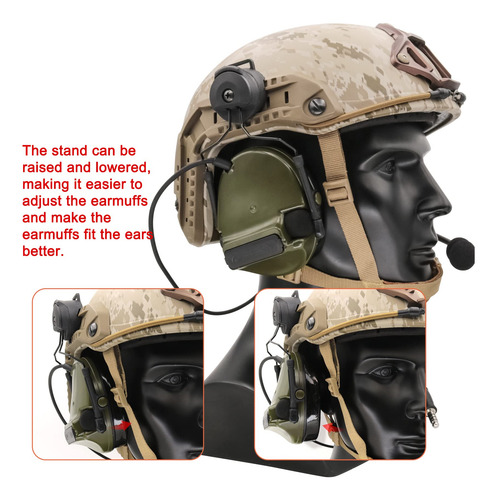 Hearfalcom Comta Iii Adaptador Riel Arc Casco Táctico Mmg
