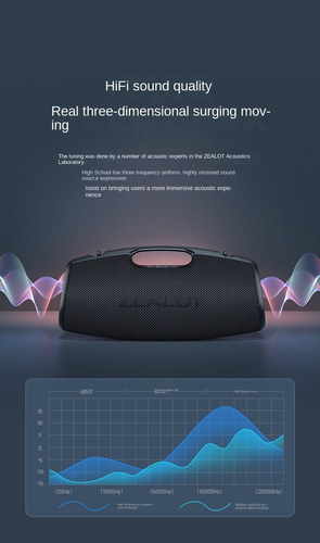 Para Zealot S78 Altavoz Bluetooth Subwoofer Portátil