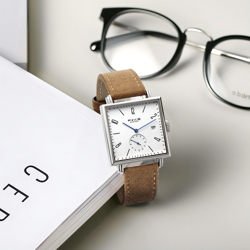 Reloj Unisex Feice Fm301 Automático Pulso Marron En Cuero