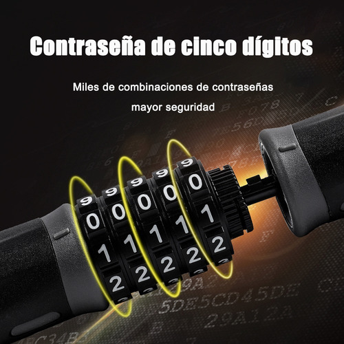 Marhynchus Cadena Candado Para Bicicleta O Moto Acero Combinacion