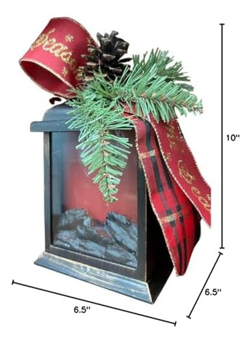 Linterna Led Linterna De Chimenea Falsa Linterna De Navideña