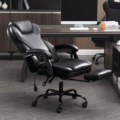 Silla De Oficina Ejecutiva Alta Reclinable Con Reposapiés