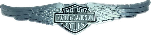 Emblema Harley Davidson Aluminio Alas Plateadadas 12.5x3 Cm 