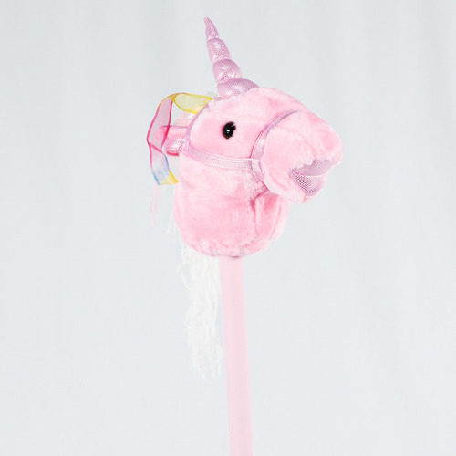 Cabeza De Caballo Unicornio Mega Baby Palo Peluche Color Beige