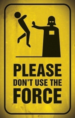 Chapa Patente Star Wars Please Don´t Use The Force 13x30