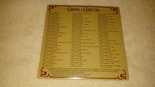 Caras Y Caretas Ediciones De Colección Tapas Cd 1