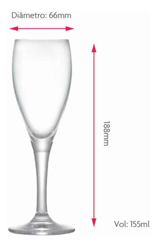 Taça Champanhe, Taça de Cristal, Arcadia Ruvolo 155ml 6pcs