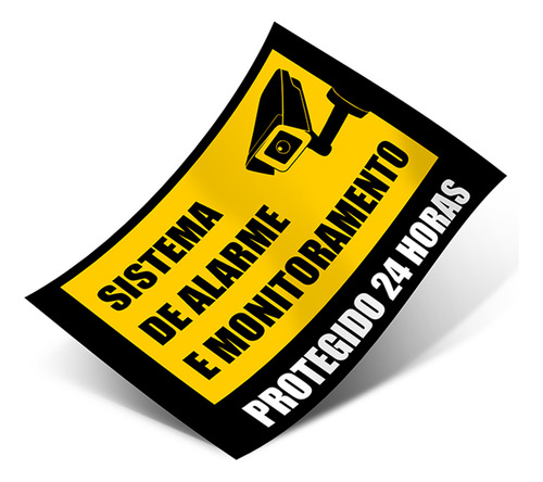 Adesivo Sistema De Alarme E Monitoramento 24 Horas